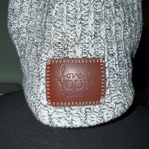 Love Your Melon Black and White Knit Beanie - Picture 2 of 2